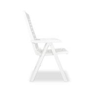 2 pcs Chaises inclinables de jardin Plastique Blanc