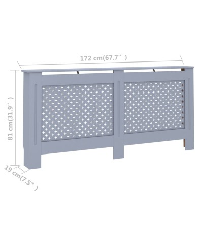 Cache-radiateur Anthracite 172x19x81 cm MDF