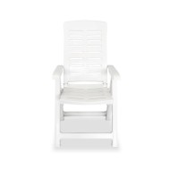2 pcs Chaises inclinables de jardin Plastique Blanc