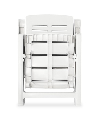 2 pcs Chaises inclinables de jardin Plastique Blanc