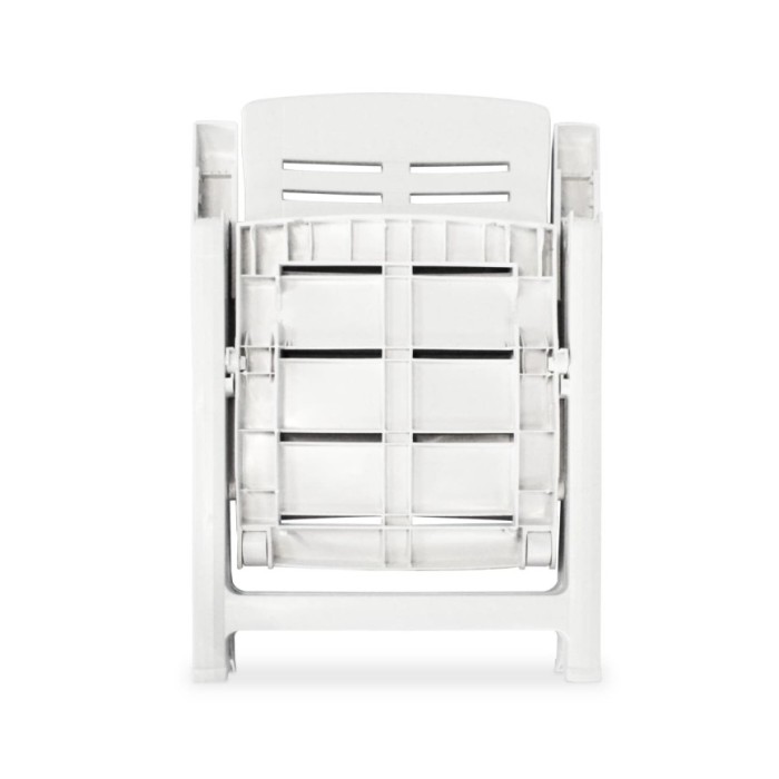 2 pcs Chaises inclinables de jardin Plastique Blanc