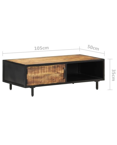 Table basse 105x50x35 cm Bois de manguier brut