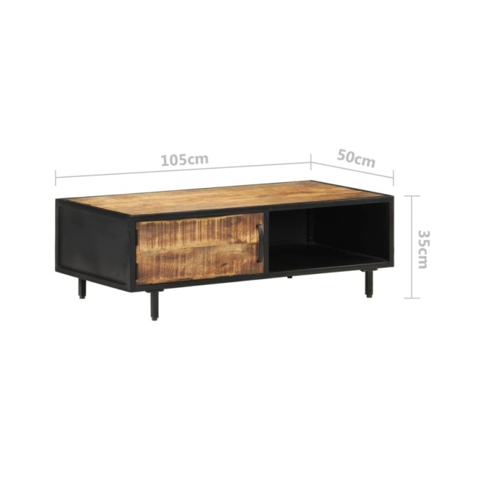 Table basse 105x50x35 cm Bois de manguier brut