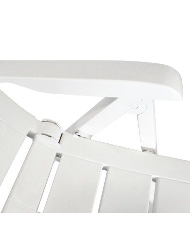 2 pcs Chaises inclinables de jardin Plastique Blanc