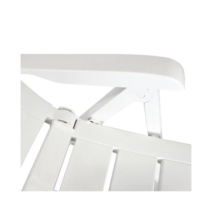 2 pcs Chaises inclinables de jardin Plastique Blanc