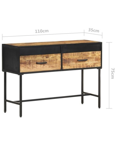 Table console 110x35x75 cm Bois de manguier brut