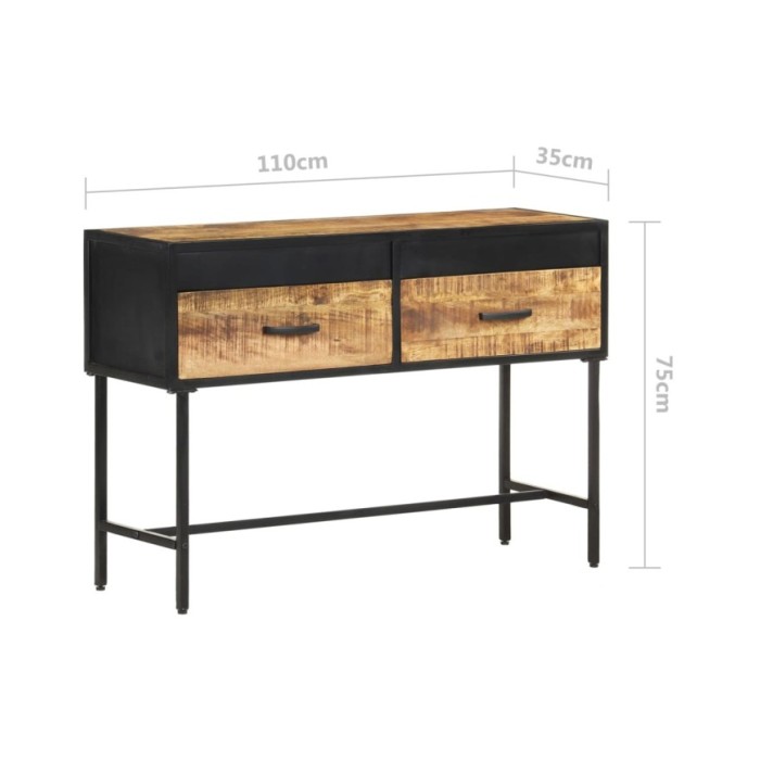 Table console 110x35x75 cm Bois de manguier brut