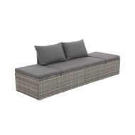 Lit de jardin Gris 195x60 cm Résine tressée