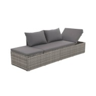 Lit de jardin Gris 195x60 cm Résine tressée