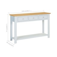 Table console 118x35x77 cm Bois de chêne massif