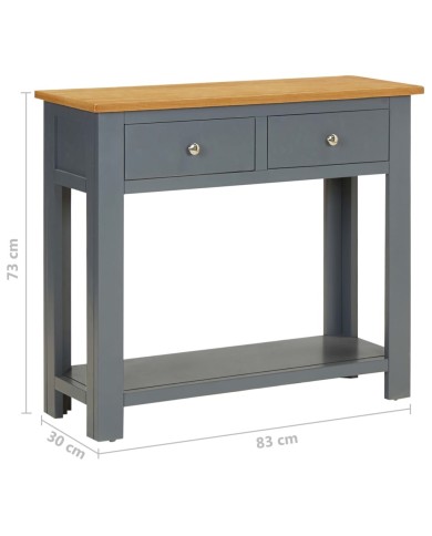 Table console 83x30x73 cm Bois de chêne massif 