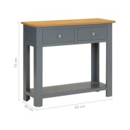 Table console 83x30x73 cm Bois de chêne massif 