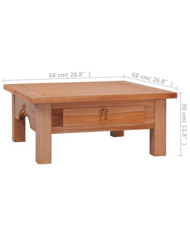 Table basse 68x68x30 cm Bois d'acajou massif