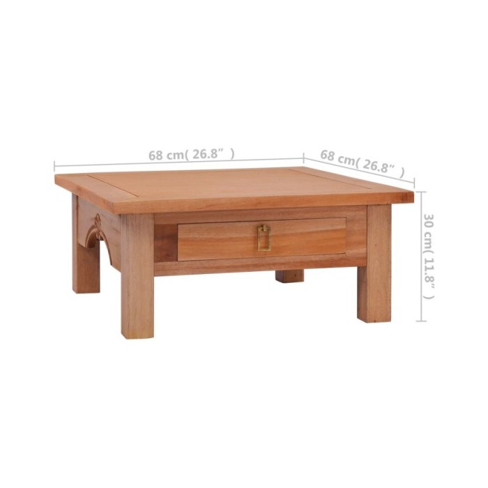 Table basse 68x68x30 cm Bois d'acajou massif