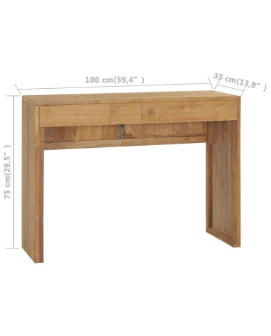 Table console 100x35x75 cm Bois de teck massif