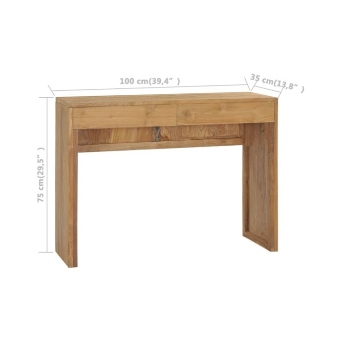 Table console 100x35x75 cm Bois de teck massif