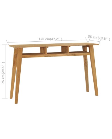 Table console 120x35x75 cm Bois de teck massif