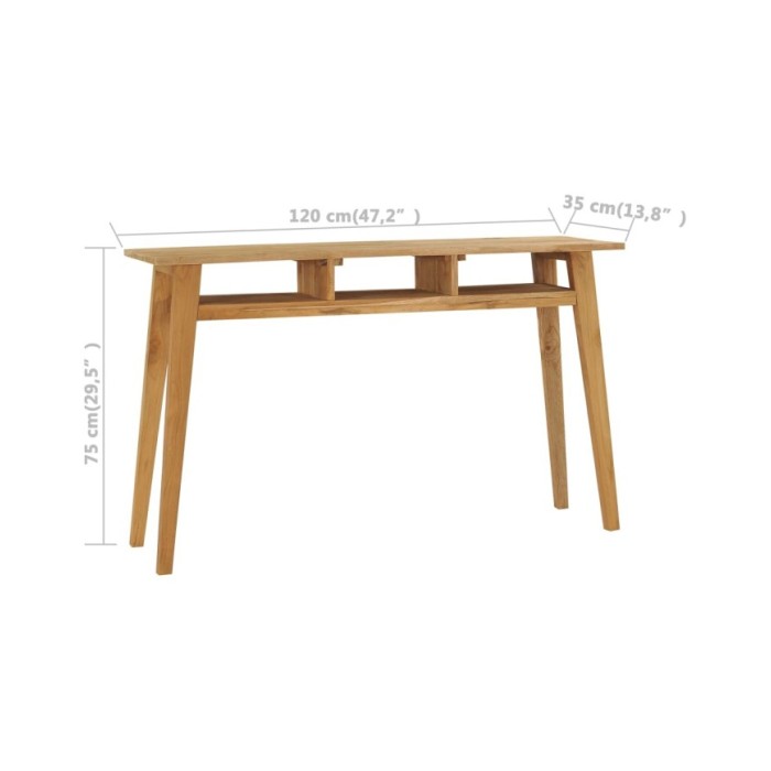 Table console 120x35x75 cm Bois de teck massif