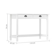 Table console Hill Range avec 2 tiroirs 110x45x74 cm Pin solide