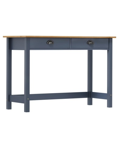 Table console avec 2 tiroirs Gris 110x45x74 cm Pin solide