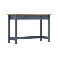 Table console avec 2 tiroirs Gris 110x45x74 cm Pin solide