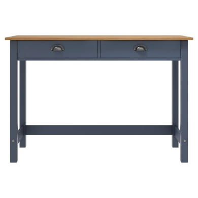 Table console avec 2 tiroirs Gris 110x45x74 cm Pin solide