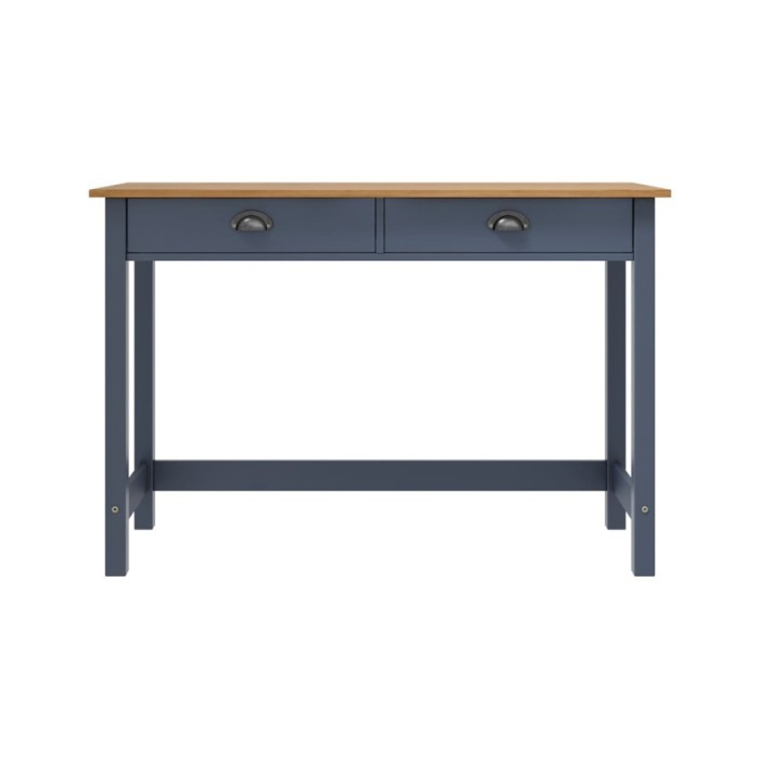 Table console avec 2 tiroirs Gris 110x45x74 cm Pin solide