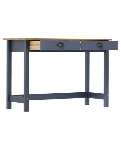 Table console avec 2 tiroirs Gris 110x45x74 cm Pin solide
