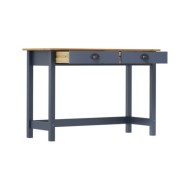 Table console avec 2 tiroirs Gris 110x45x74 cm Pin solide