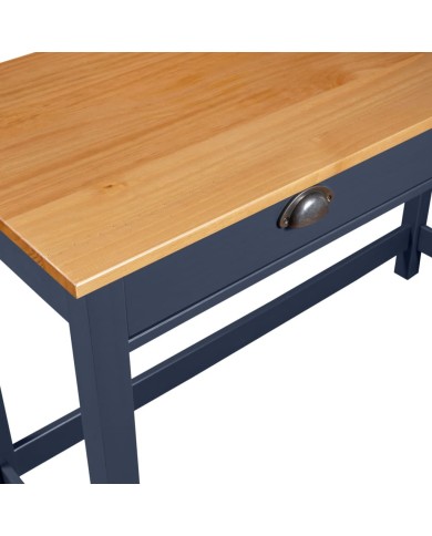 Table console avec 2 tiroirs Gris 110x45x74 cm Pin solide