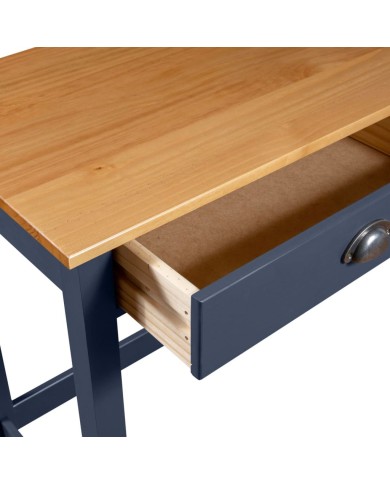 Table console avec 2 tiroirs Gris 110x45x74 cm Pin solide