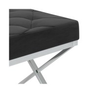 Banc 97 cm Noir Velours et acier inoxydable