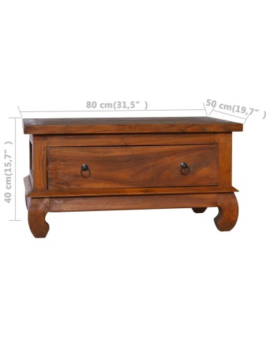 Table basse 80x50x40 cm Bois de teck massif