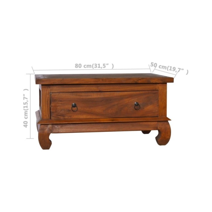Table basse 80x50x40 cm Bois de teck massif