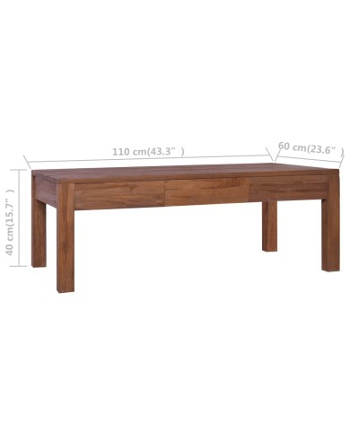 Table basse 110x60x40 cm Bois de teck massif