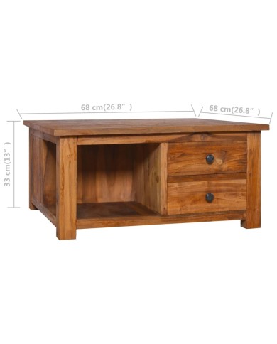 Table basse 68x68x33 cm Bois de teck solide