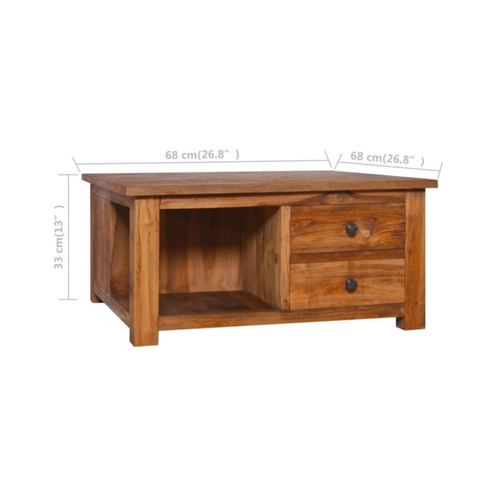Table basse 68x68x33 cm Bois de teck solide