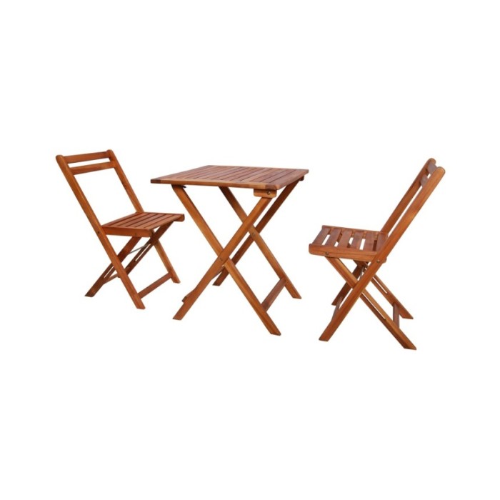 Mobilier de bistro pliable 3 pcs Bois d'acacia solide