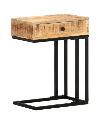 Table d'appoint en forme d'U 45x30x61cm Bois de manguier massif