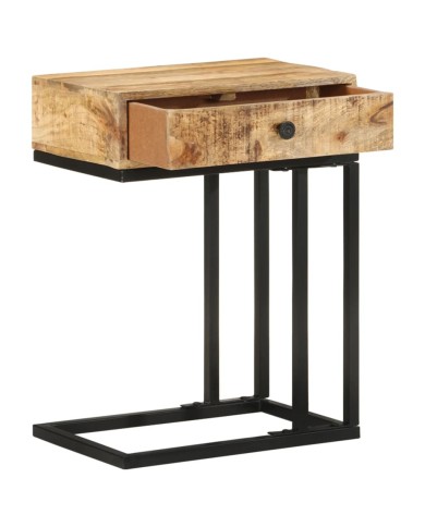 Table d'appoint en forme d'U 45x30x61cm Bois de manguier massif