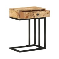 Table d'appoint en forme d'U 45x30x61cm Bois de manguier massif