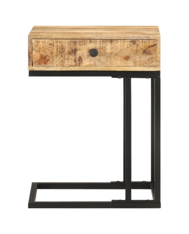 Table d'appoint en forme d'U 45x30x61cm Bois de manguier massif