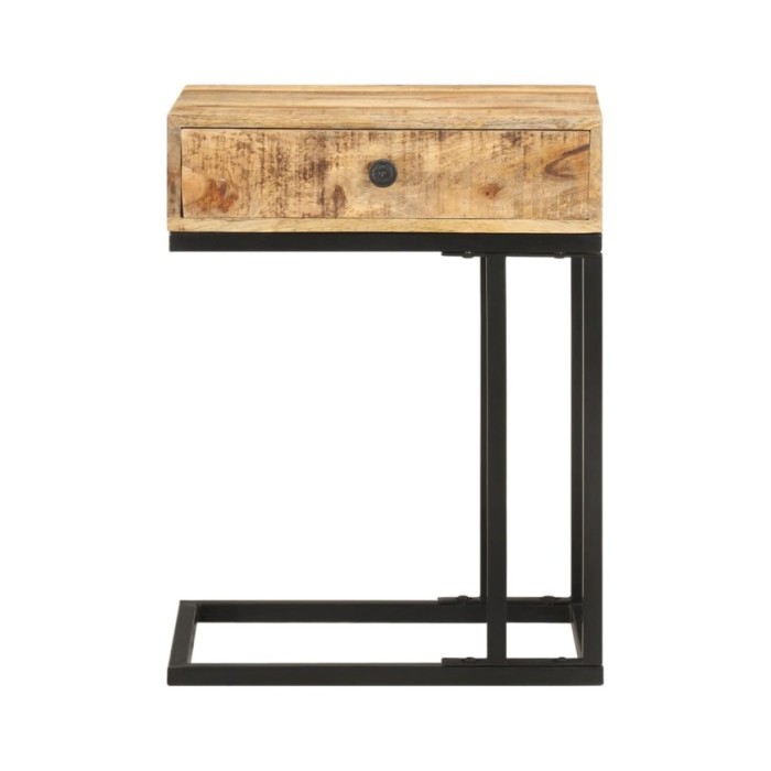 Table d'appoint en forme d'U 45x30x61cm Bois de manguier massif