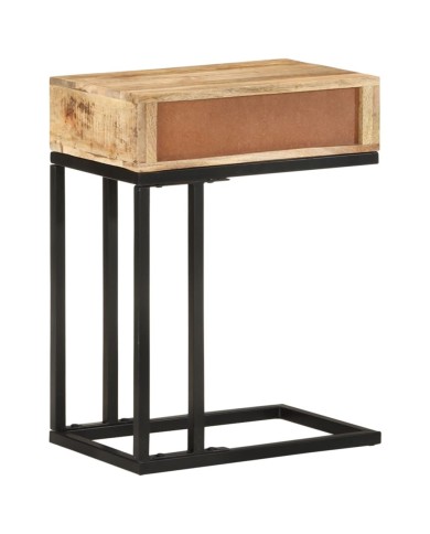 Table d'appoint en forme d'U 45x30x61cm Bois de manguier massif