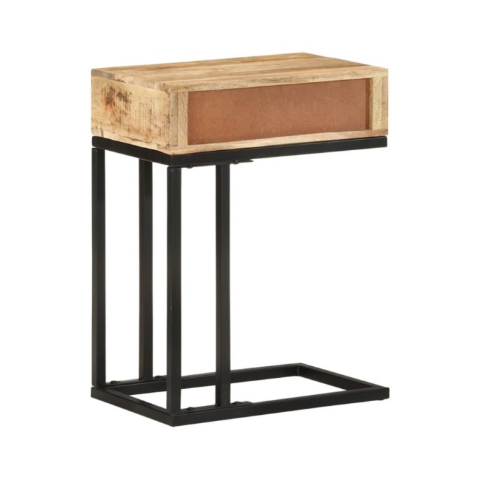 Table d'appoint en forme d'U 45x30x61cm Bois de manguier massif