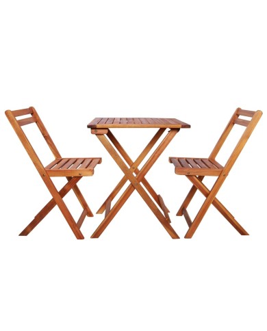 Mobilier de bistro pliable 3 pcs Bois d'acacia solide