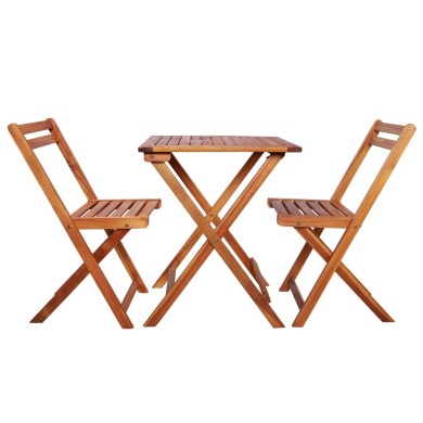 Mobilier de bistro pliable 3 pcs Bois d'acacia solide