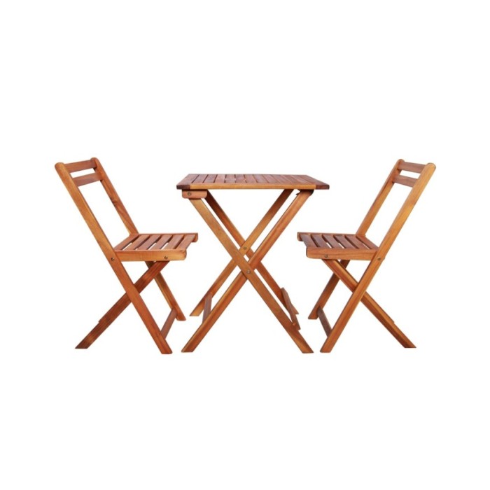Mobilier de bistro pliable 3 pcs Bois d'acacia solide