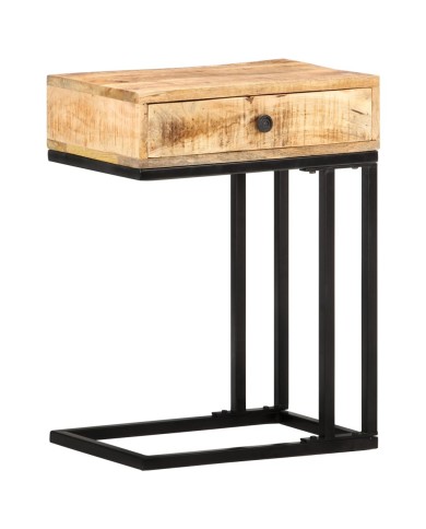 Table d'appoint en forme d'U 45x30x61cm Bois de manguier massif