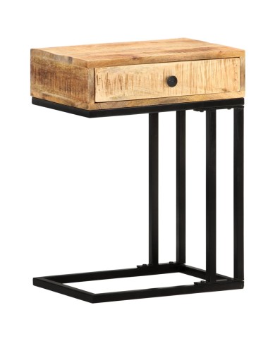 Table d'appoint en forme d'U 45x30x61cm Bois de manguier massif